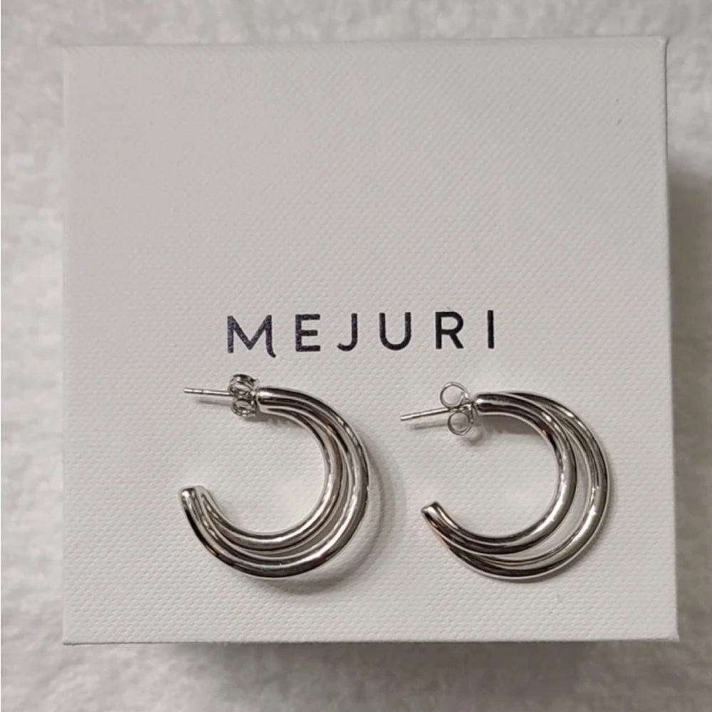 Mejuri Sterling Silver Duo Tube Hoops